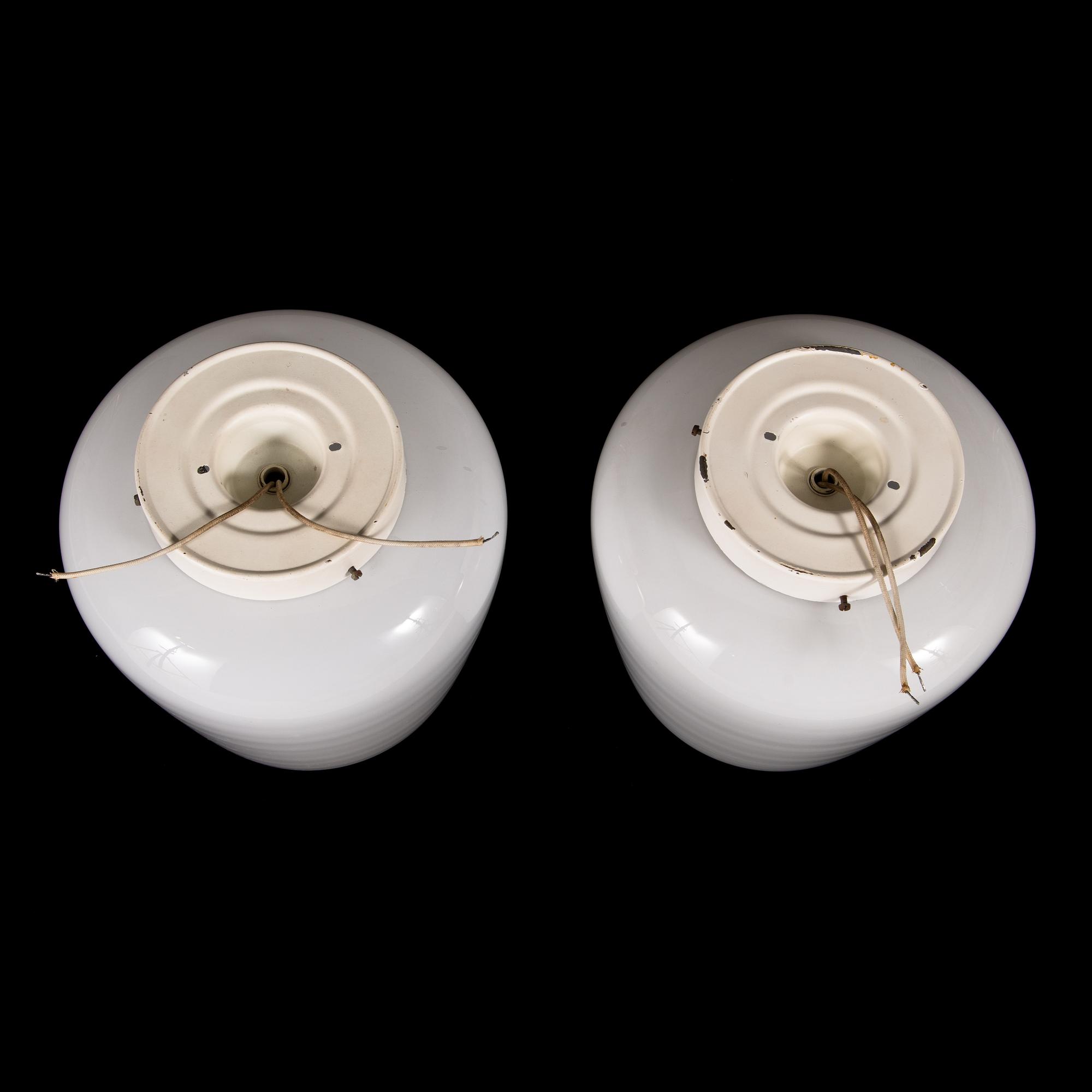 Lisa Johansson-Pape, a pair of 1950's '70-001' ceiling lights for Orno.
