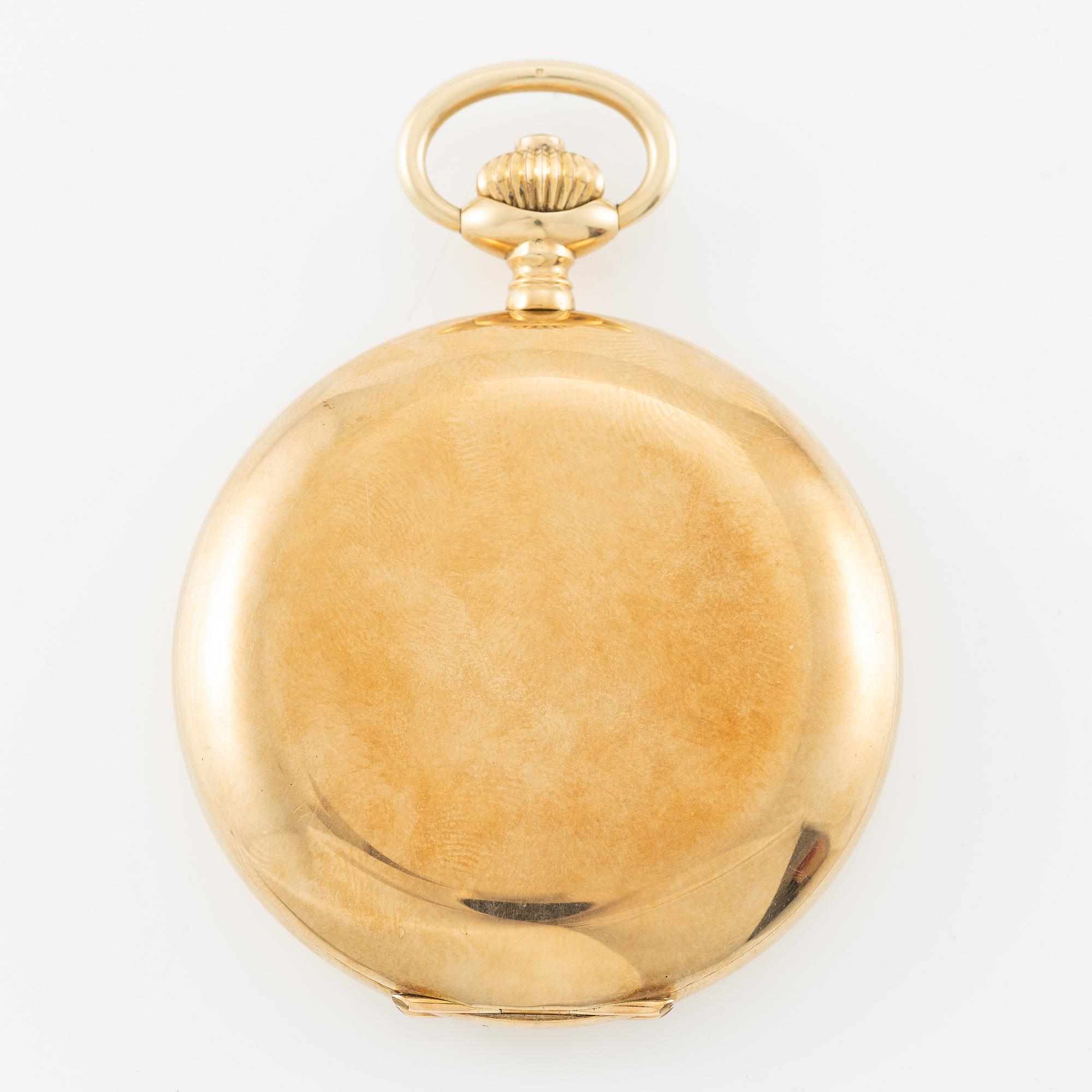 Pocket watch, 14K gold, Viking, hunter, 51.5 mm.