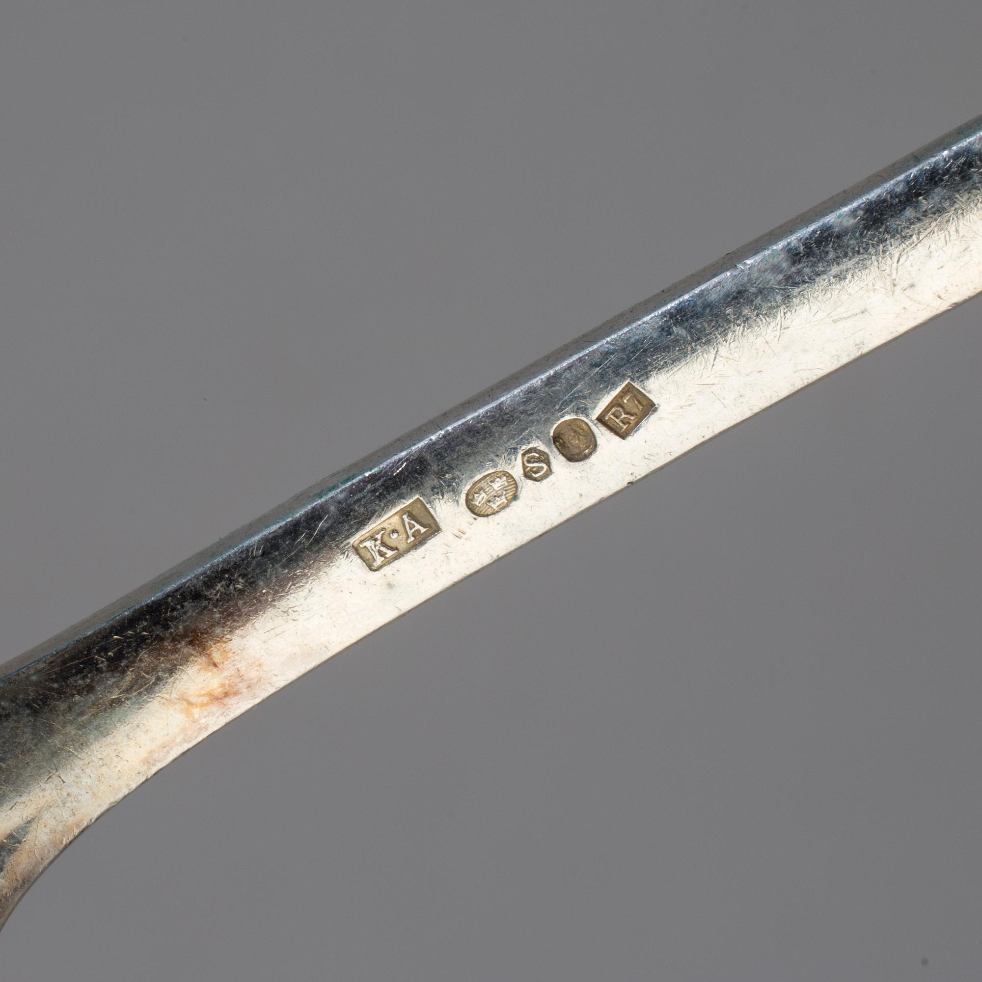 BESTICKSERVIS, 98 delar, silver, K. Anderson, Stockholm 1918-29. Importstämplar. Tot ca 4988 gram.