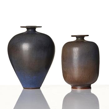 Berndt Friberg, a set of two stoneware vases and a bowl, Gustavsberg Studio 1950s-60s.