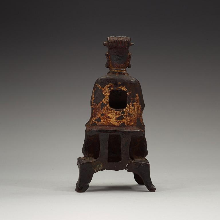 A bronze figure of a daoist deity, Ming dynasty (1368-1644).