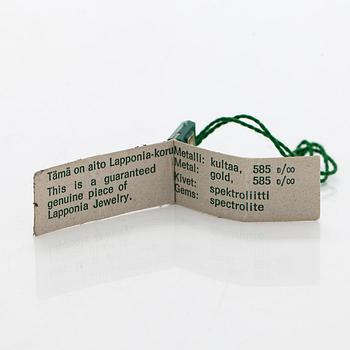 Björn Weckström, manschettknappar, "Antarktik", spektrolit, 14K guld.