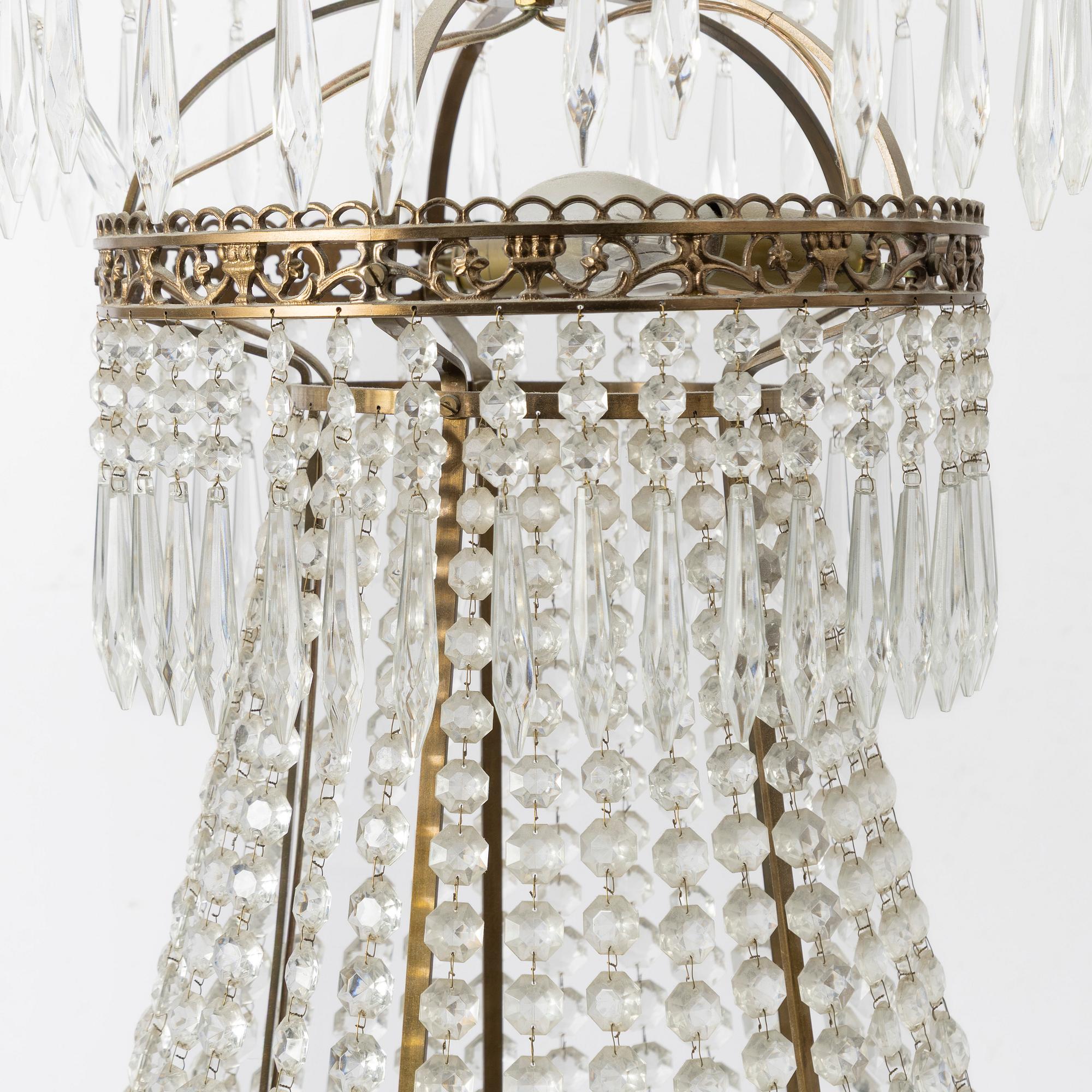 A Gustavian style chandelier, late 20th century.
