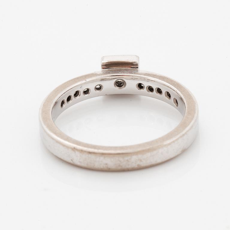 Princess-cut diamond ring.