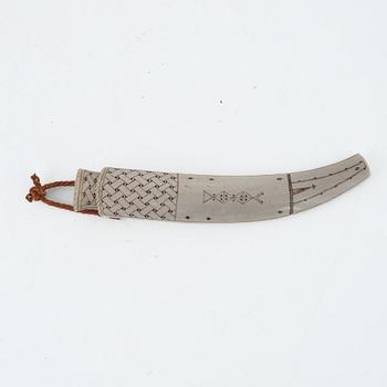 Sven-Åke Risfjell, a reindeer horn knife, signed and dated -86.