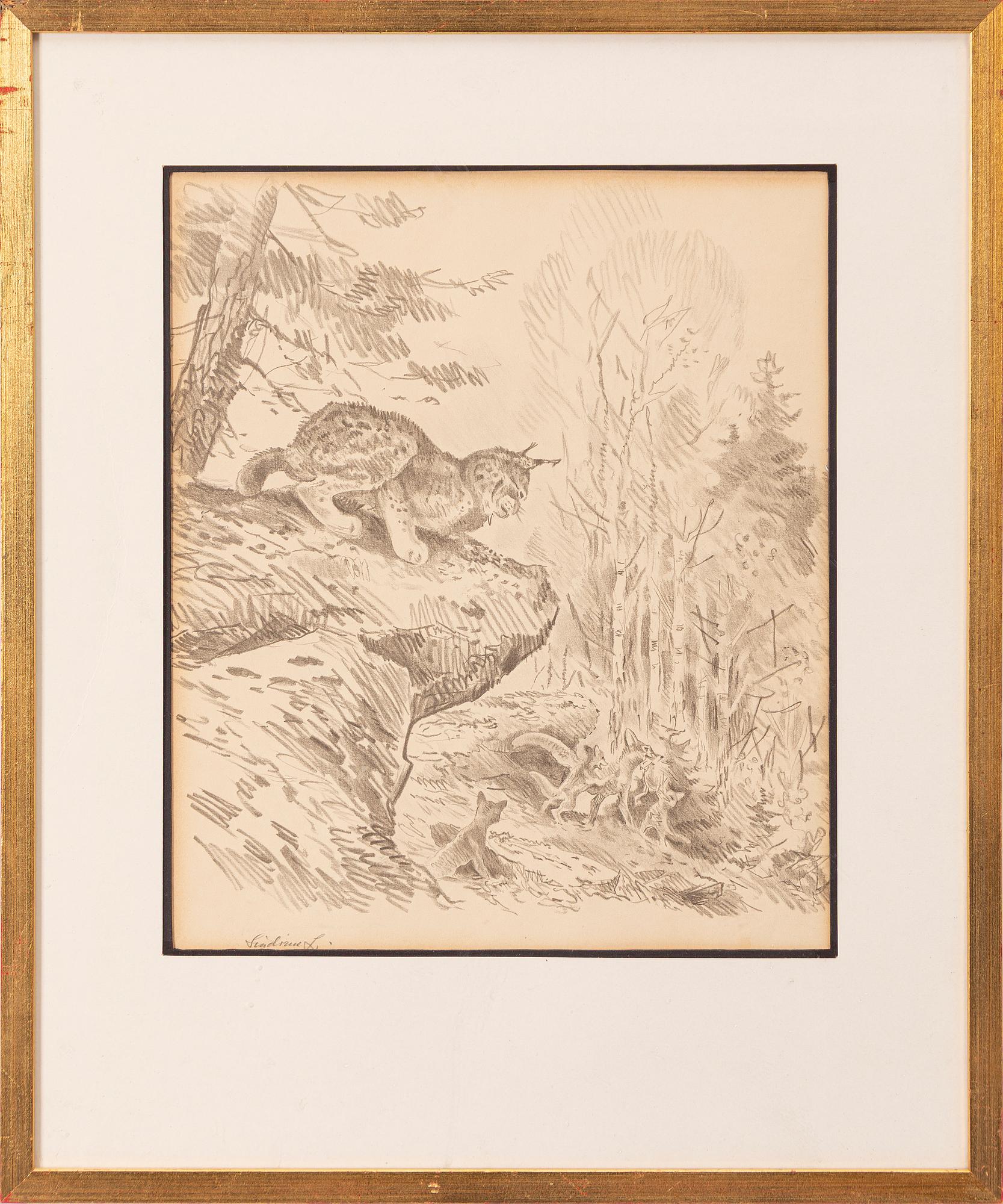 Lindorm Liljefors, The fox family.