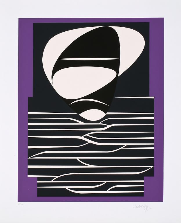 VICTOR VASARELY, färgserigrafi, signerad och numrerad 67/100.