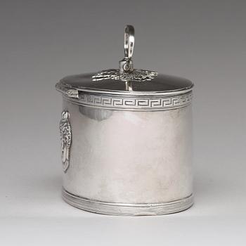 A Swedish 19th century silver sugar-casket, mark of Adolf Zethelius, Stockholm 1811.