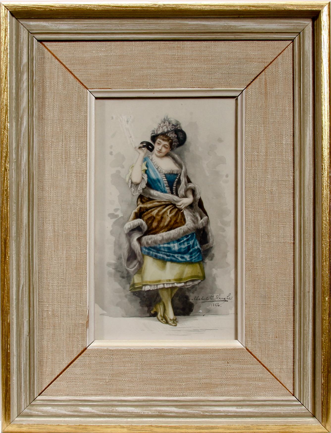 OKÄND KONSTNÄR, akvarell. Bär sign och dat 1886.