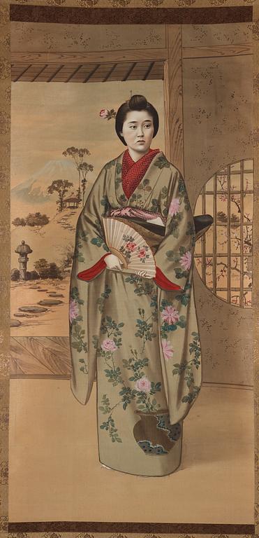 Two japanese hanging scrolls, 20th century.