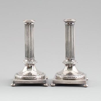 LJUSSTAKAR, 1 par, nysilver, CG Hallberg, 1900-talets första hälft.