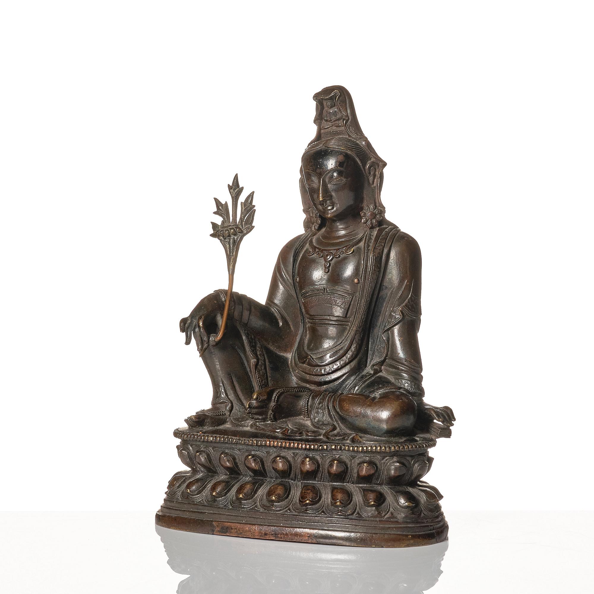 A bronze figure of Avalokiteshvara, Qing dynasty, 18th Century.
