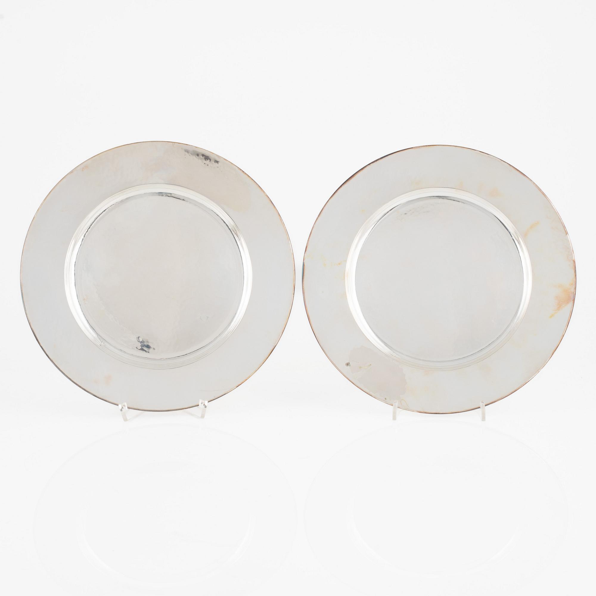 Tallrikar, silver, 12 st, GAB, Stockholm, 1928.