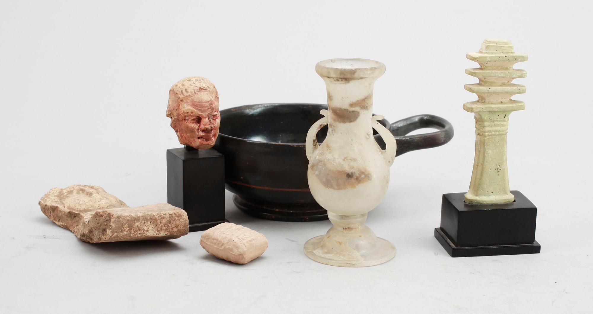 PARTI FÖREMÅL, 6 st, delvis forntida, Medelhavsområdet.