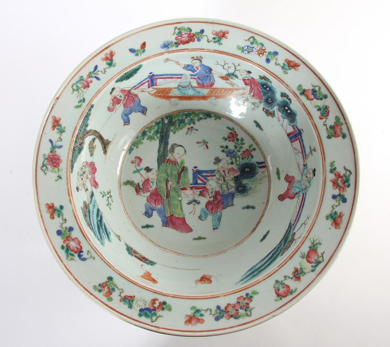 HANDFAT, porslin, Kanton, 1800-tal.