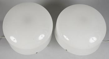 BORDSLAMPOR, 1 par, vit plast, 1960-tal.