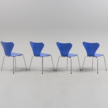 A set of four 1980s Arne Jacobsen "Sjuan" from Fritz Hansen.