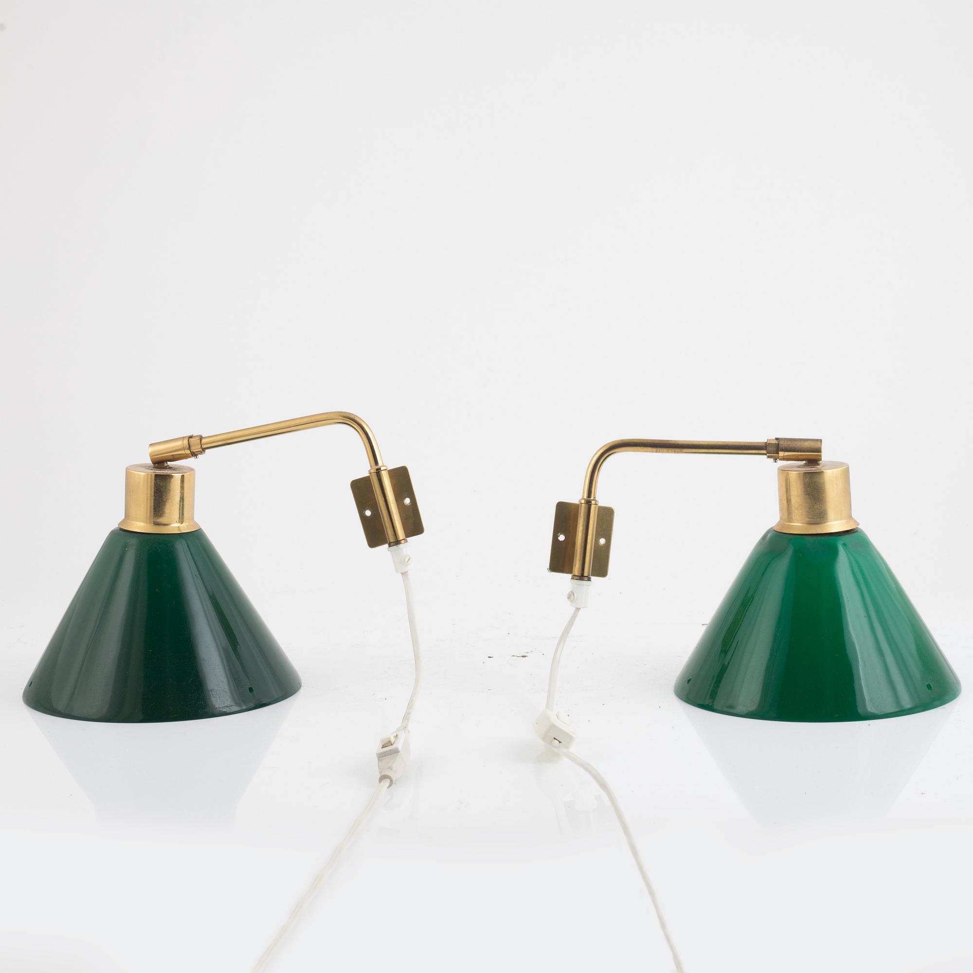 Wall lamps, a pair, model 8182, Falkenbergs Belysning, 1950s.