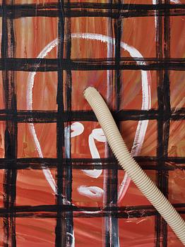 Jonathan Borofsky, oil on canvas with plastic tube and casette player.