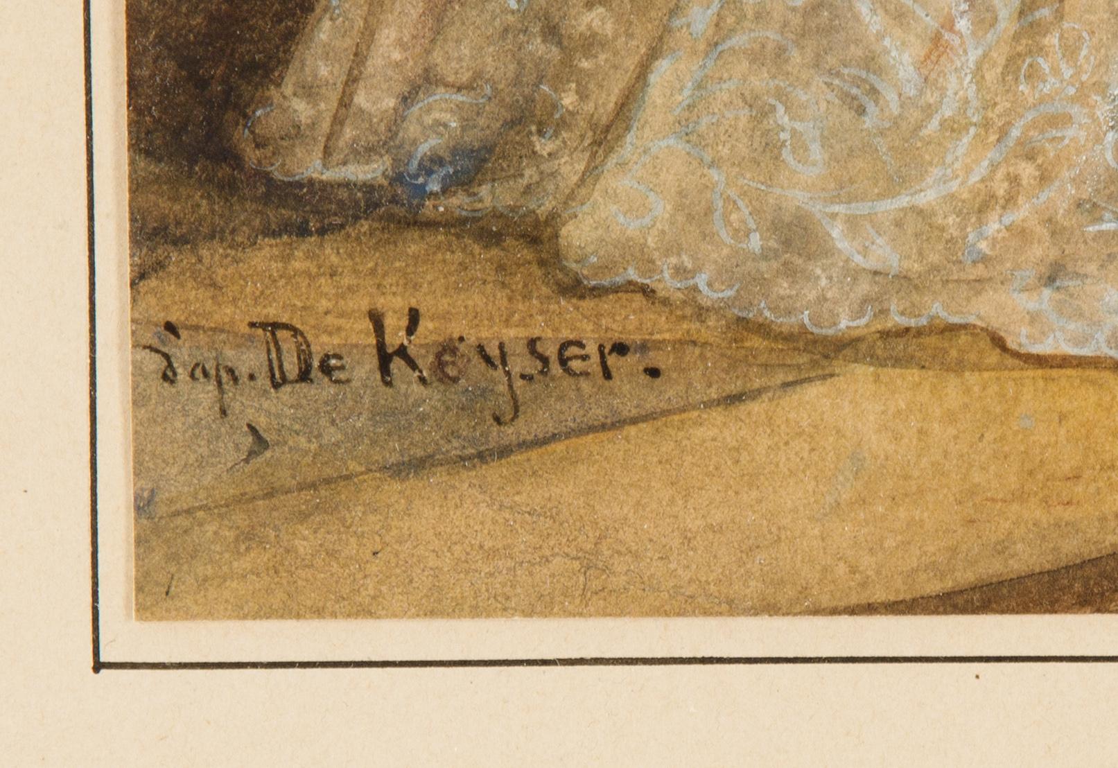 Nicaise de Keyser, watercolours, 2, signed.