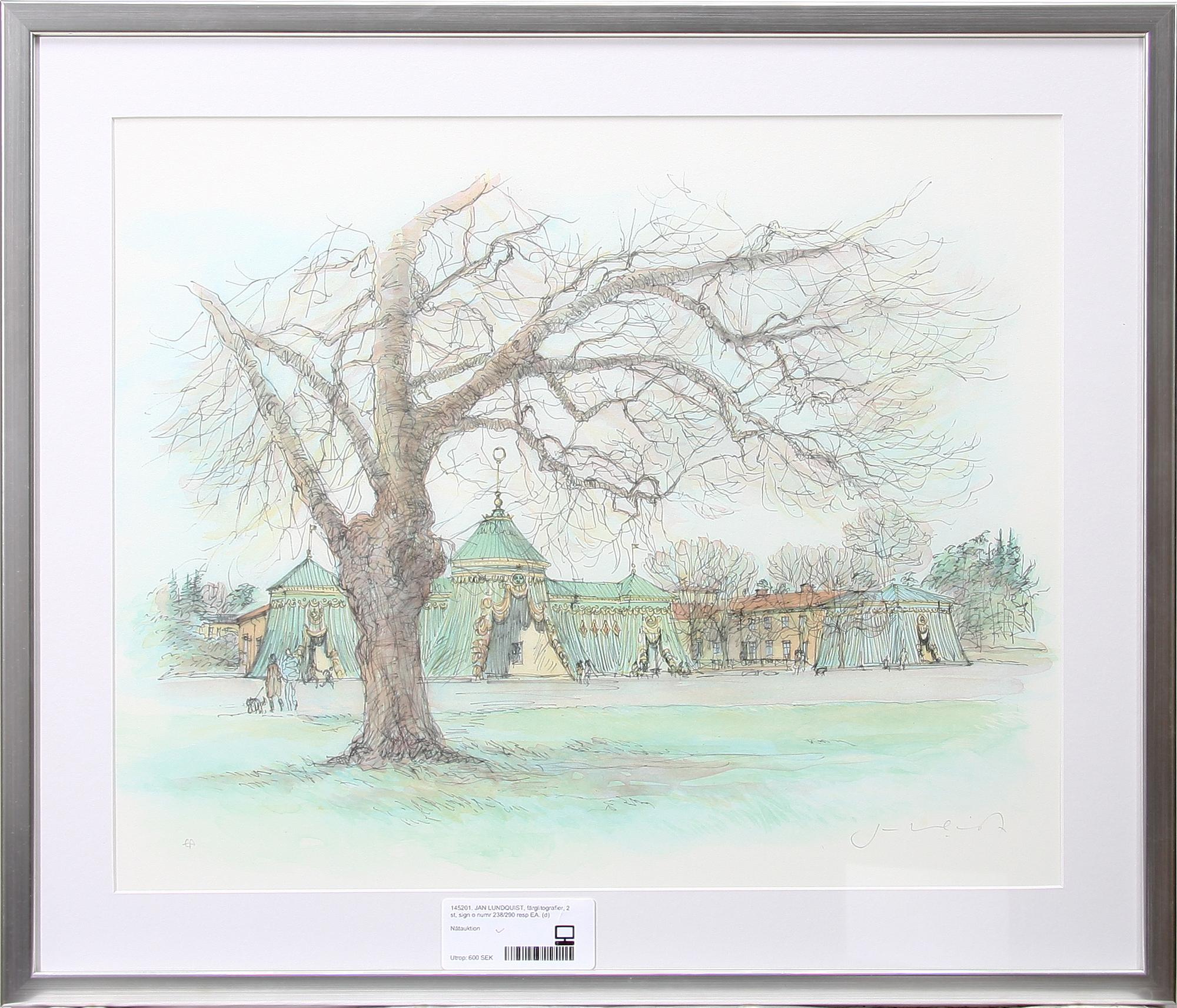 JAN LUNDQUIST, färglitografier, 2 st, sign o numr 238/290 resp EA.