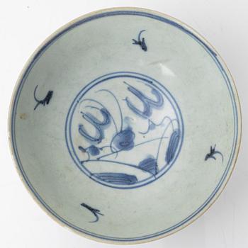 Skål, porslin, "Hatcher cargo", Transition, 1600-tal.