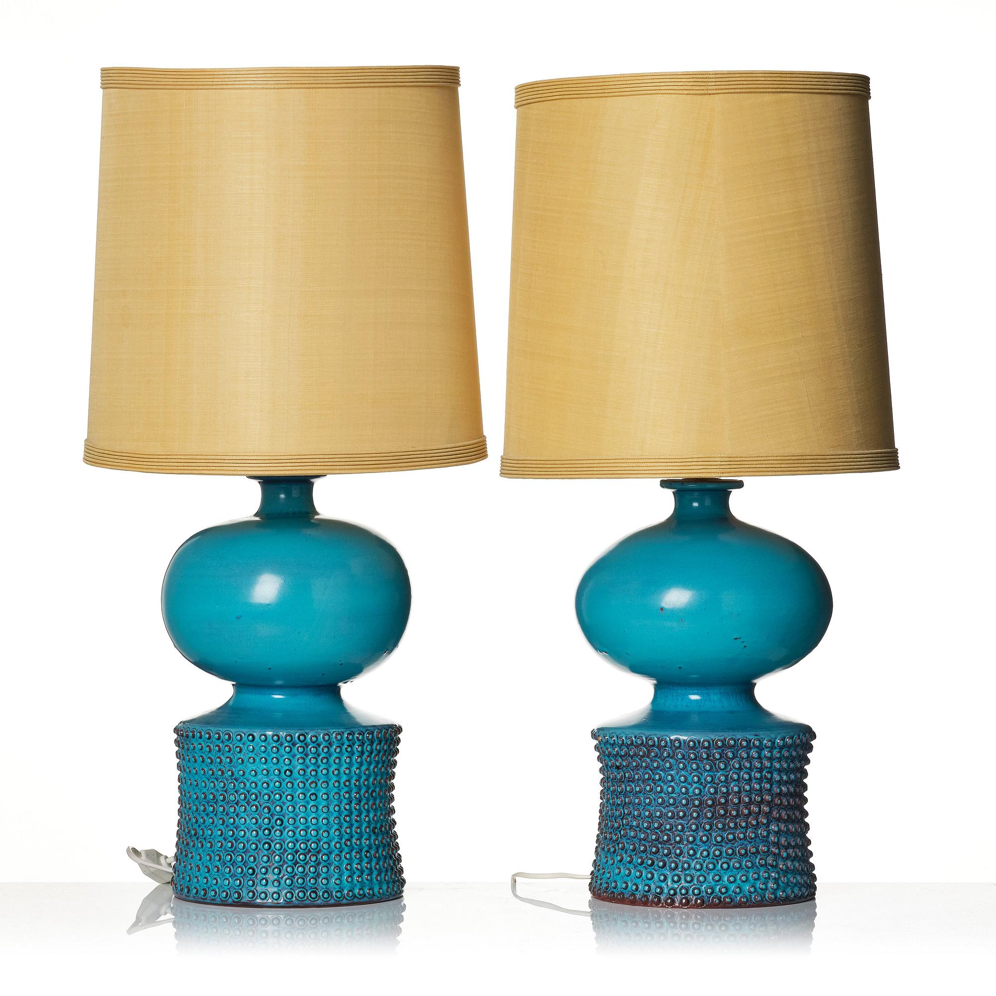 Stig Lindberg, bordslampor, ett par, Gustavsbergs studio 1966.