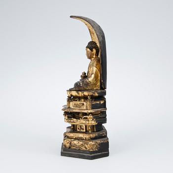 BUDDHA, trä, Japan, 1800-tal.