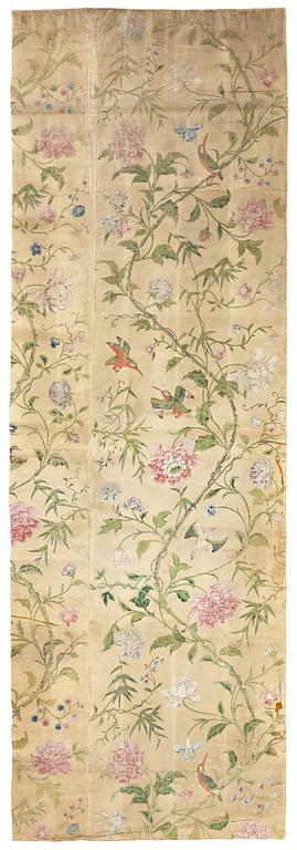 A set of four Chinese wall paper panels, Qing dynasty, 18th Century.