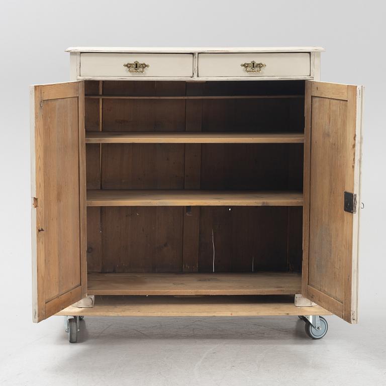 A painted cupboard, late 19th Century.