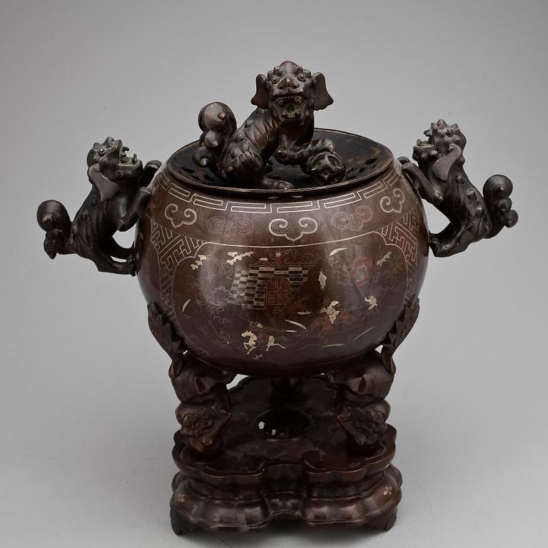 RÖKELSEKAR, brons, Kina 1900-tal.