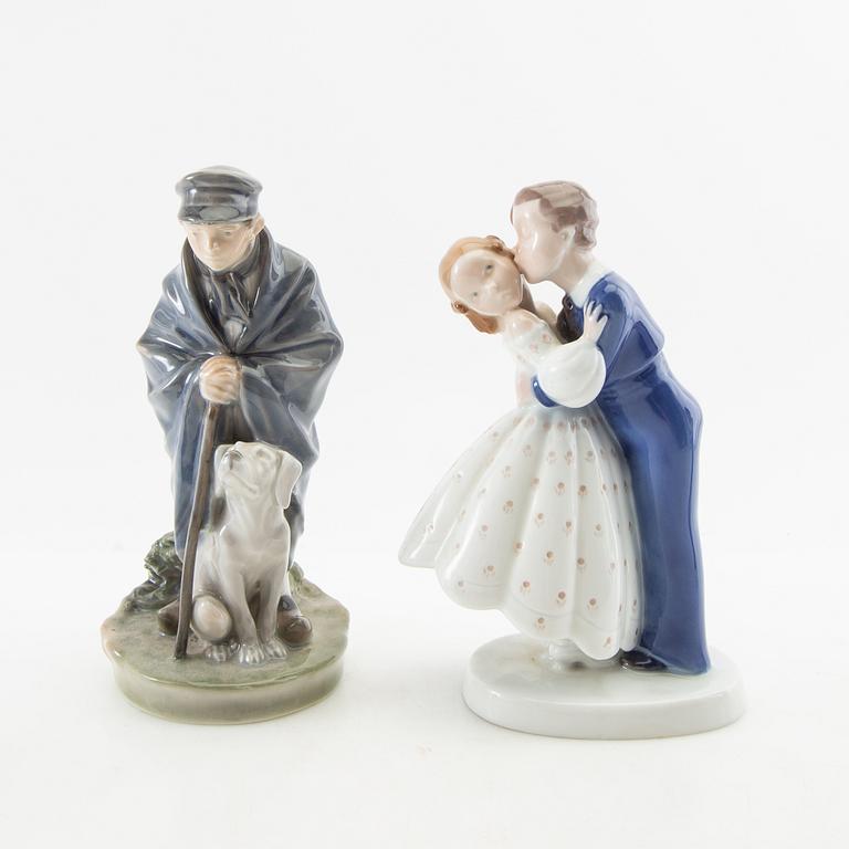 Figurines 7 pcs Royal Copenhagen/Bing & Grøndahl
 and Dahl Jensen mid/late 20th century porcelain.