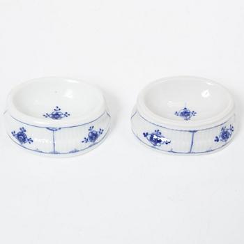 A Royal Copenhagen Denmark 'Blue Fluted' pair of salts, 19th century.