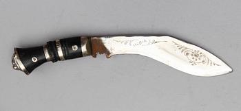 KUKRI, 2 st, Nepal/Indien, 1900-tal.