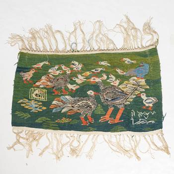 Ramses Wissa Wassef, textile, tapestry technique, Egypt, signed, approx. 38 x 71 cm.