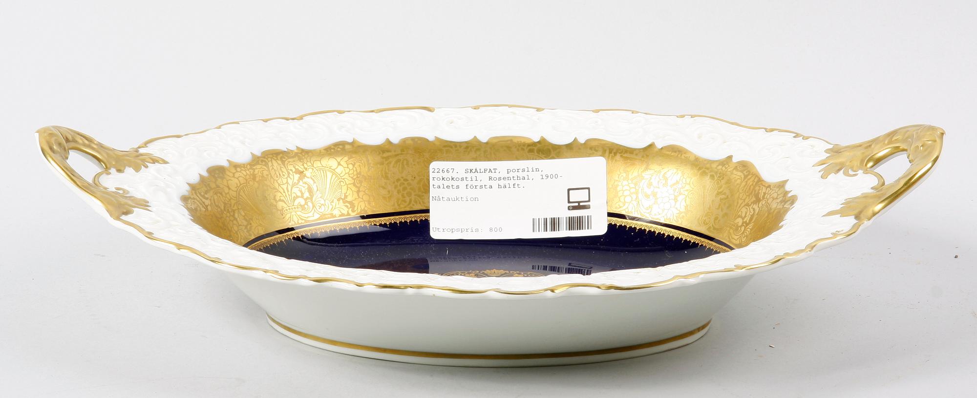 SKÅLFAT, porslin, rokokostil, Rosenthal, 1900-talets första hälft.
