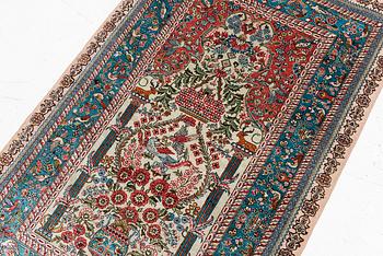 Rug, Hereke design, silk, approx. 122x77 cm.