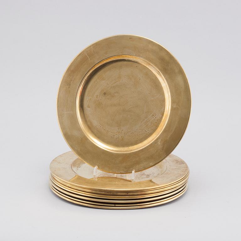 10 brass plates, second half of the 20th century.