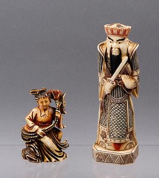 FIGURINER, 2st, ben, Kina. 18-1900-tal.