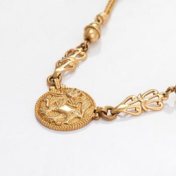 Kalevala Koru, An 18K gold necklace 'Sun Lion', Helsinki 1998.