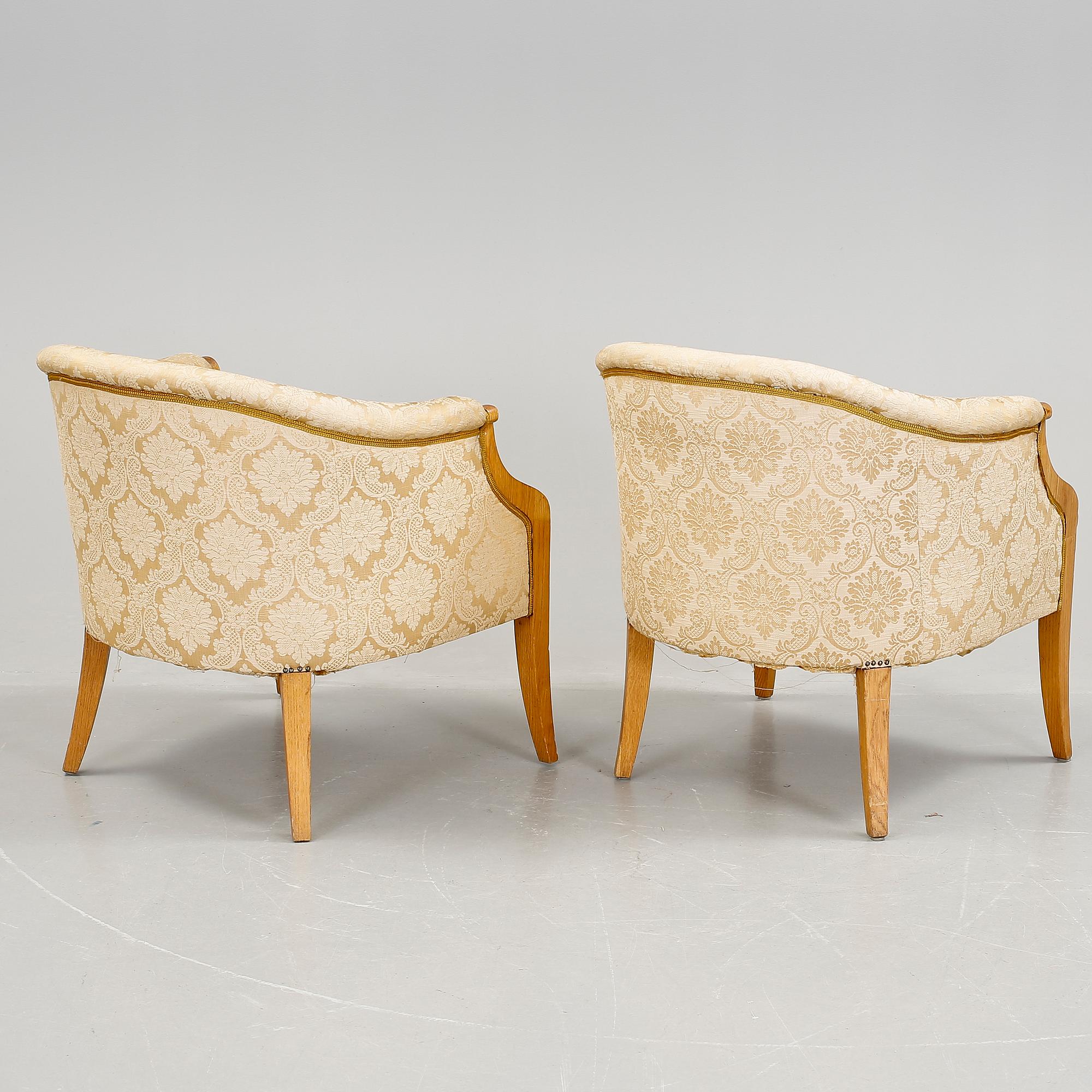 FÅTÖLJER, ett par, art deco, 1920-tal.