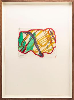 STEN EKLUND, handkolorerad etsning, signerad.