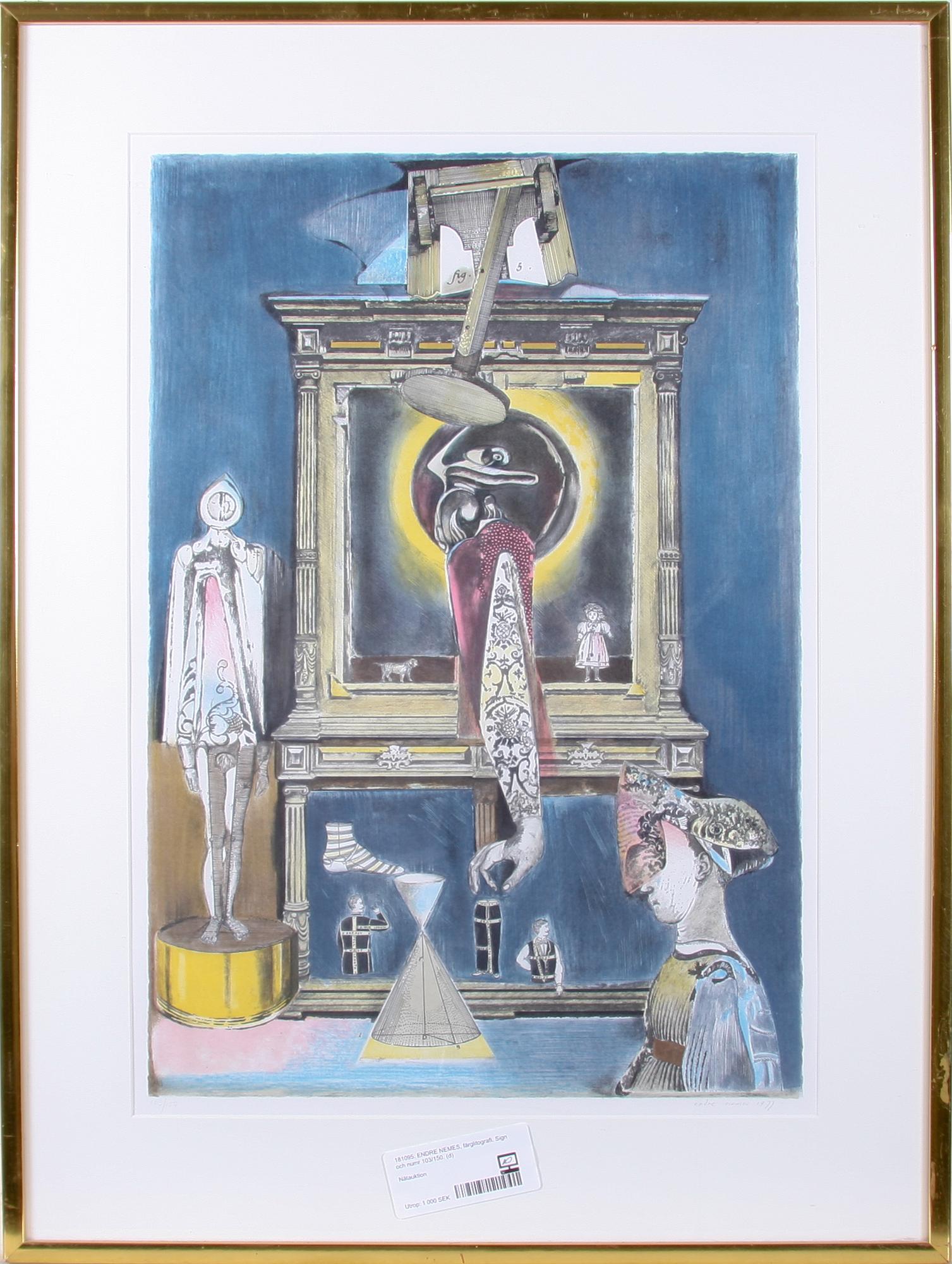 ENDRE NEMES, färglitografi. Sign och numr 103/150.