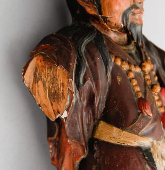 FIGUR, målat trä, sannolikt Japan, 1800-/1900-tal.