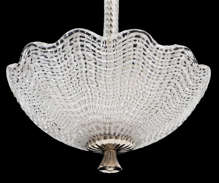 TAKLAMPA, glas, omkring 1900-talets mitt. H 55.
