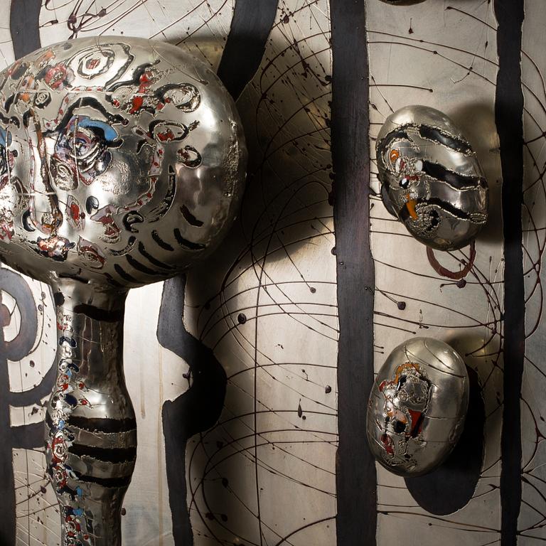 WALTER BENGTSSON, Relief/sculpture, metal & enamel, signed and dated -67.