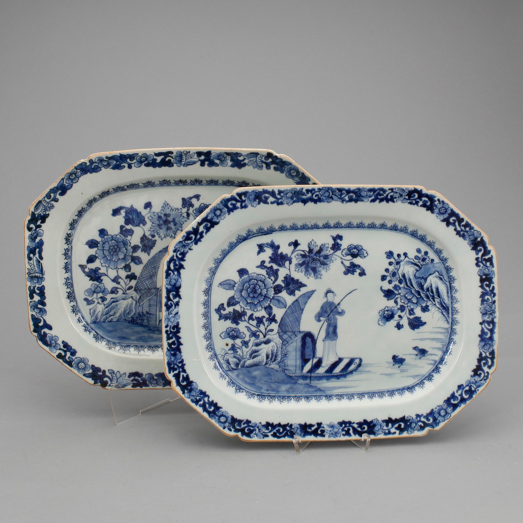 STEKFAT, ett par, porslin, Kina, Qianlong (1736-95).