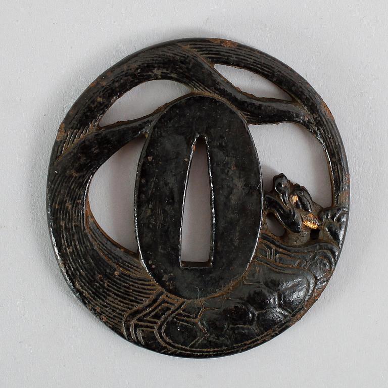 TSUBA, järn, Japan, 1800-tal.
