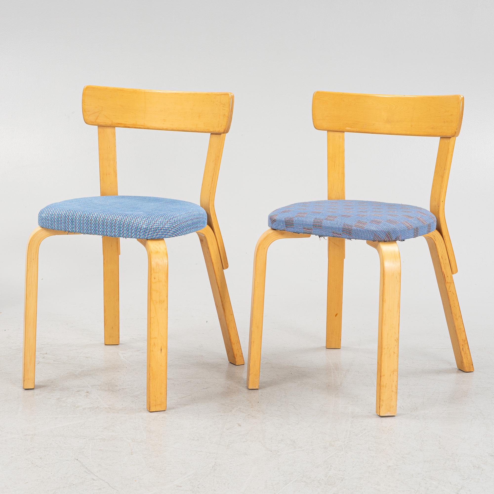 Alvar Aalto, stolar, 6 st, modell 69, Artek, Finland.