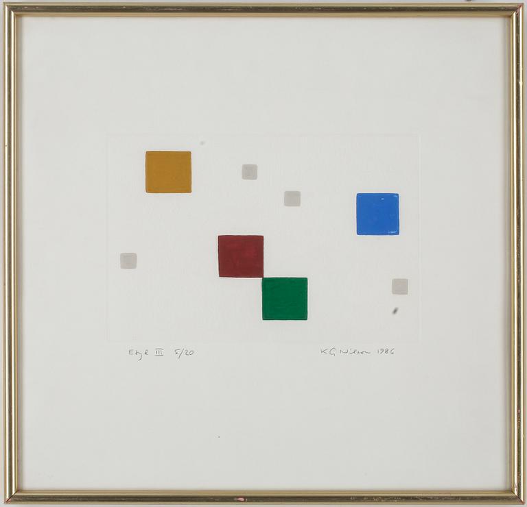 KG NILSSON, färgetsning, signerad och numrerad 5/20, daterad 1986.